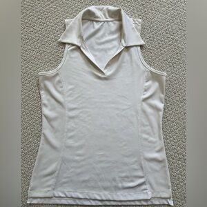 White Sleeveless Golf/Tennis Polo Tank Top